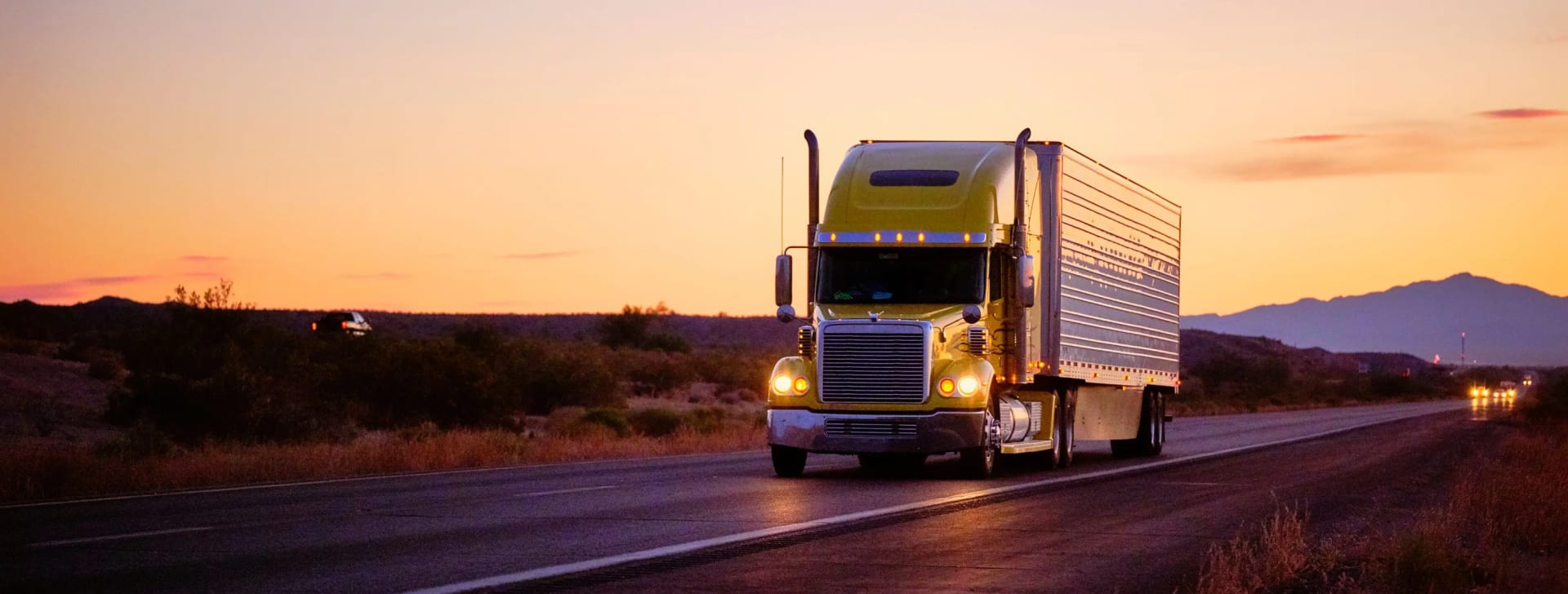 Truck at sunset