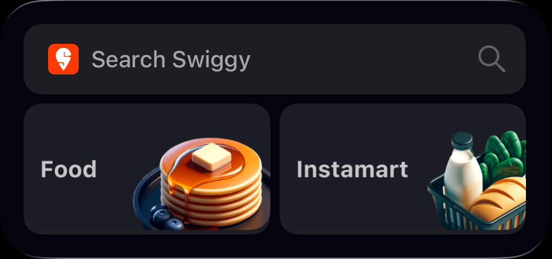 Preview of Swiggy Search widget