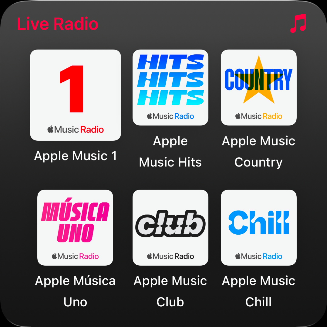 Preview of Apple Music - Live Radio widget