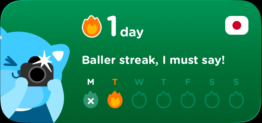 Preview of Airlearn - Streak Medium widget