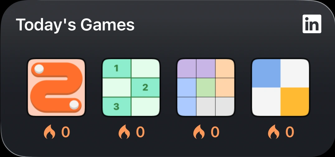 Preview of Linkedin - Games widget