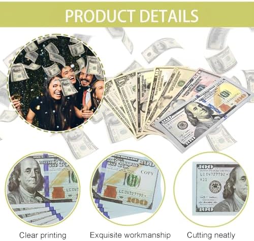 Vue 3 de Pcs Prop Moneyfaux Billets