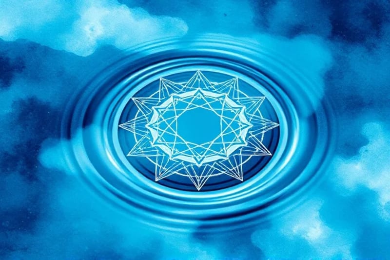 Abstract watercolor of ripple effect, blending colors