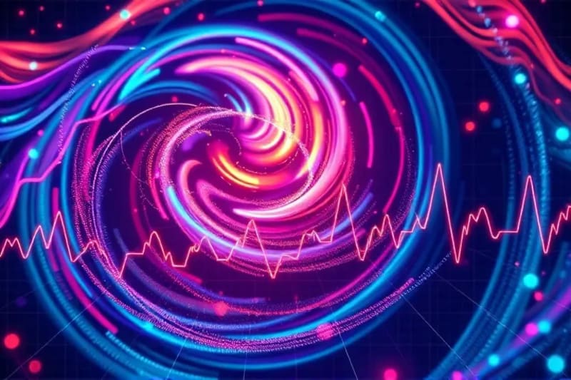 Representación abstracta de la variabilidad de la frecuencia cardíaca y ondas cerebrales