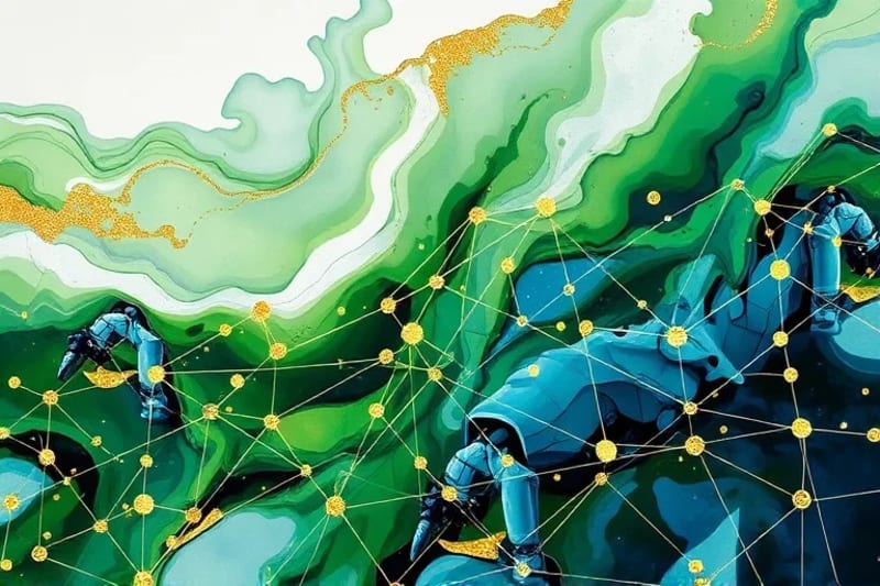 Vector illustration of automated cybersecurity defenses