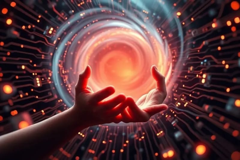 Abstract representation of ethical considerations in AI development