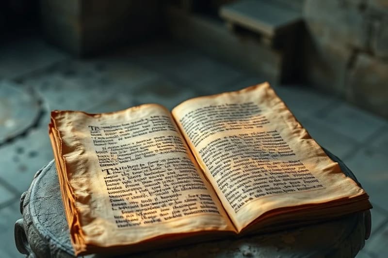 Texto antiguo en pergamino