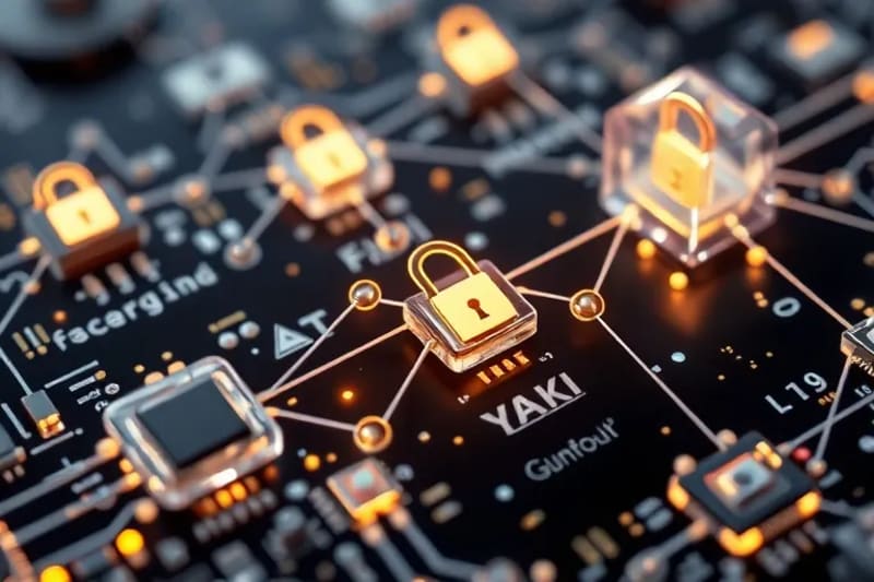 Cadena de suministro alimentaria estilizada con seguridad blockchain