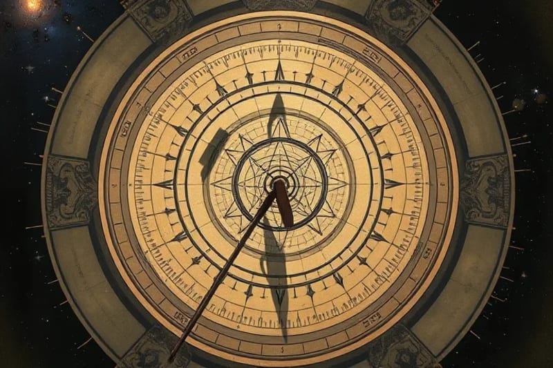 Ancient astronomical tools and diagrams for celestial observation