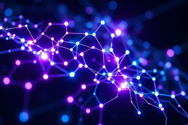 Diagrama de red neuronal con elementos musicales y digitales