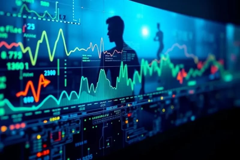 Visualización de datos biométricos en pantalla transparente