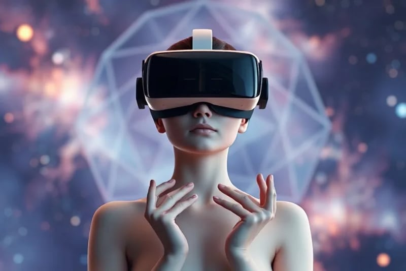 Person experiencing VR meditation