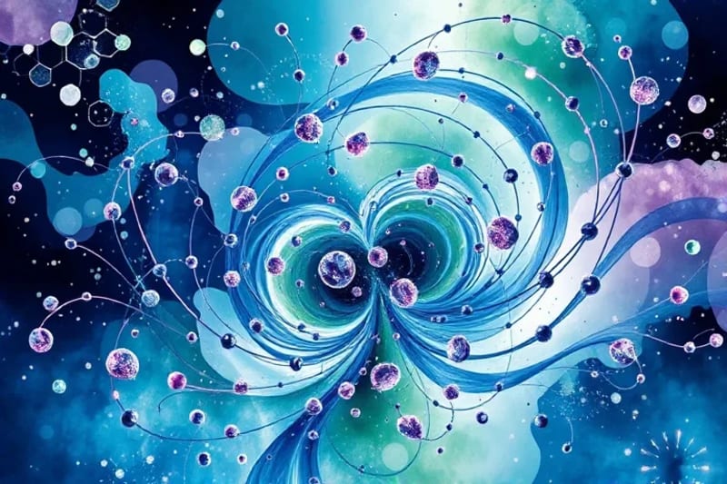 Abstract watercolor representing a healthy gut microbiome