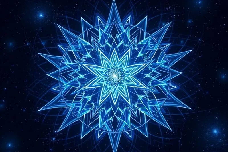 Estructura cósmica abstracta formada por energía vibracional