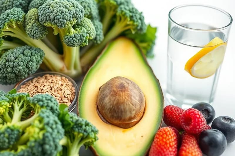 Alimentos acuarela para el equilibrio de estrógenos