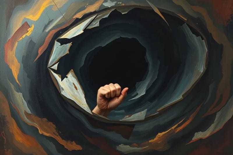 Representación abstracta de la sombra interior