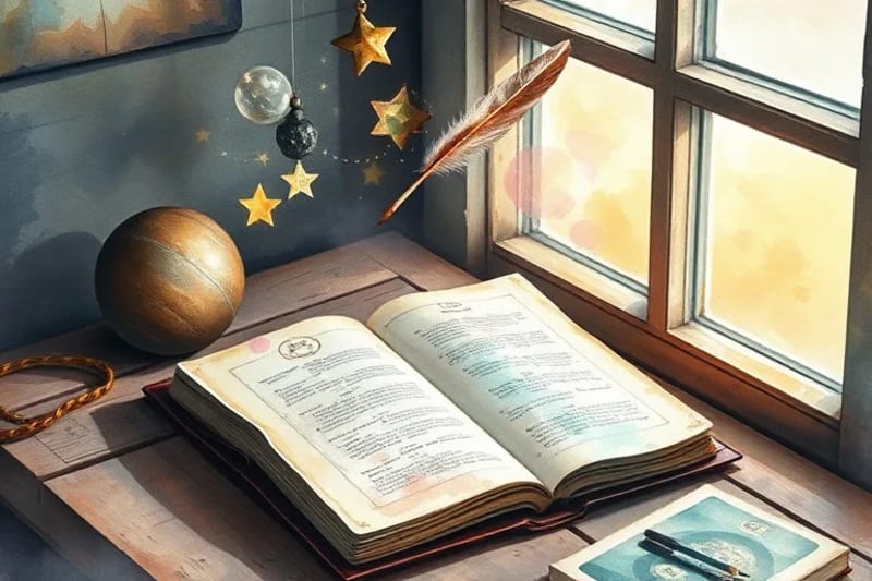 Open dream journal with ethereal dream imagery