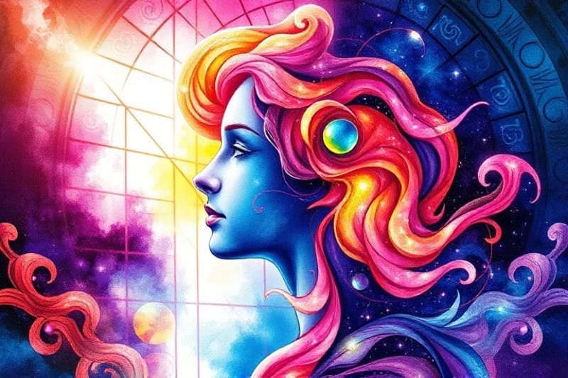 Representación artística del aura humana y los chakras interactuando con ondas vibracionales