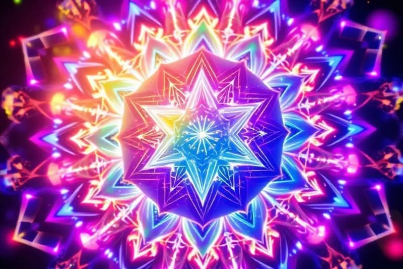 Cristales y geometría sagrada con números brillantes