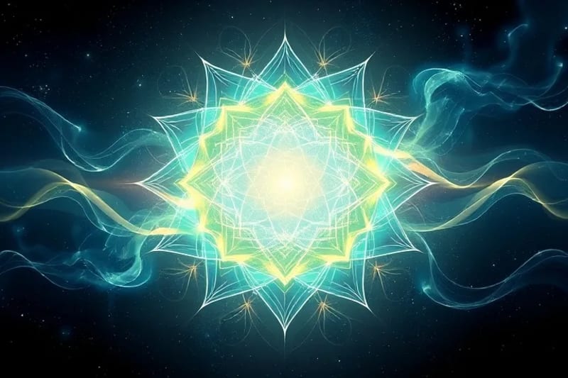 Abstract light streams forming a unified sphere