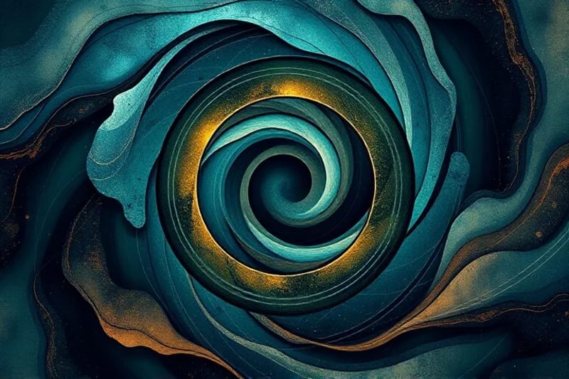 Abstract art depicting Earth's swirling rhythms and energetic flows
