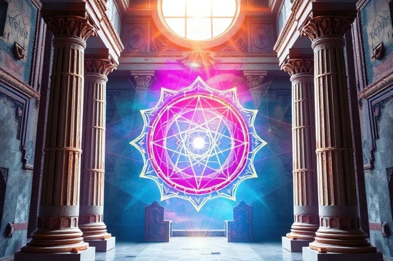 Abstract digital painting of sacred space energetic blueprint