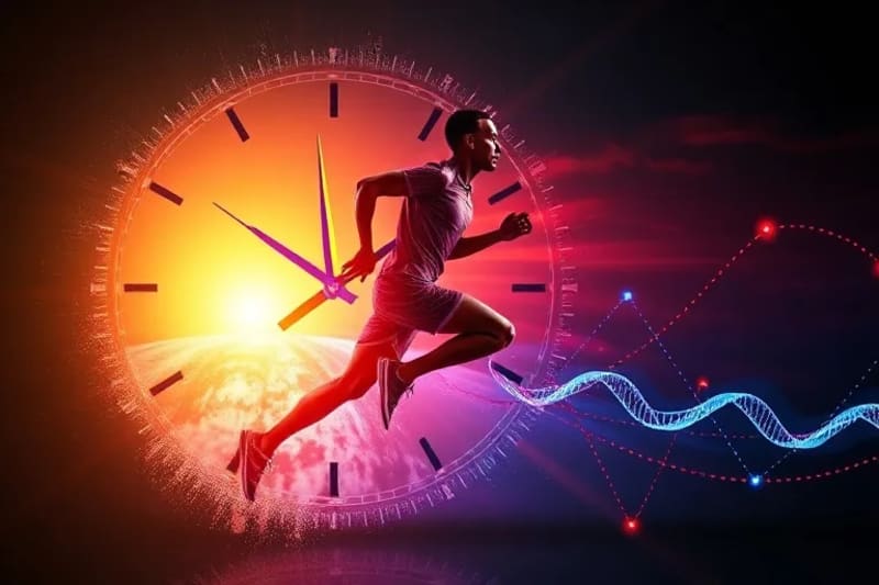 Representación artística de ritmos circadianos y su influencia en el cuerpo de un atleta