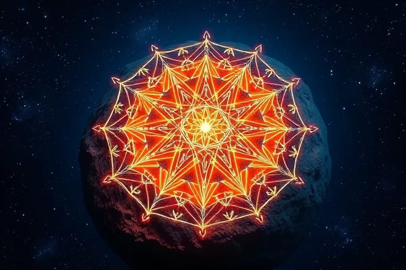 Intricate geometric pattern emerging from Earth's crust
