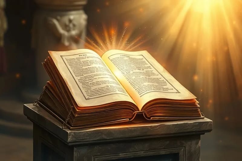 Primer plano de la Sagrada Hostia con un resplandor místico, simbolizando la presencia divina