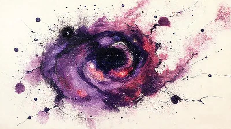 Abstract oil painting of a swirling cosmic vortex with luminous fixed stars, evoking profound collective energy.