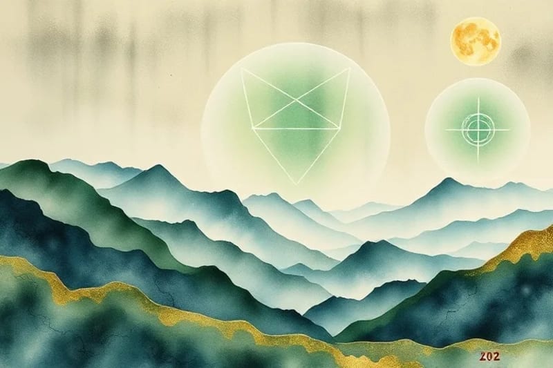 Abstract energy fields with geometric patterns