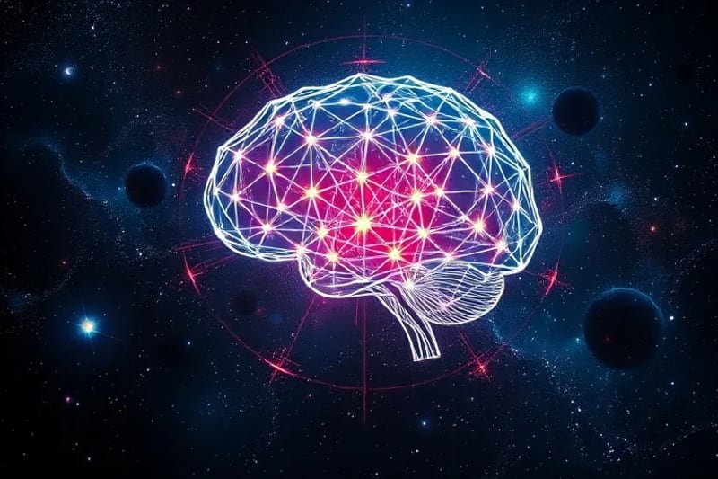 Entangled particles forming a brain