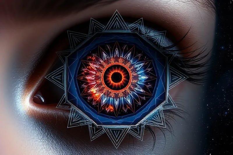Eye reflecting holographic universe