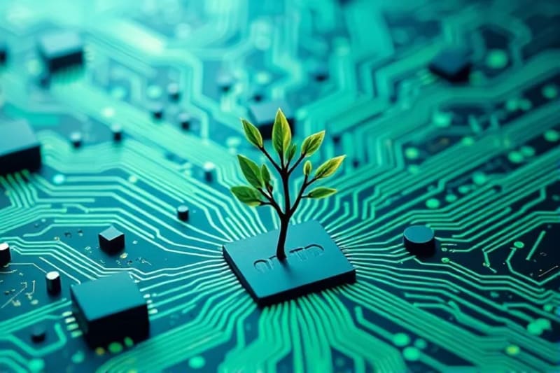 Abstract vector art of growing network and tree