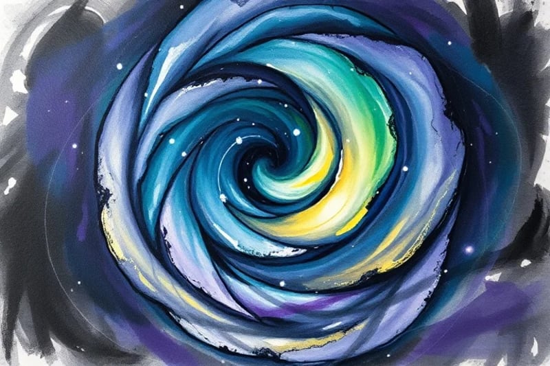Abstract impressionist painting of swirling colors and light, representing altered states of consciousness and spiritual insight