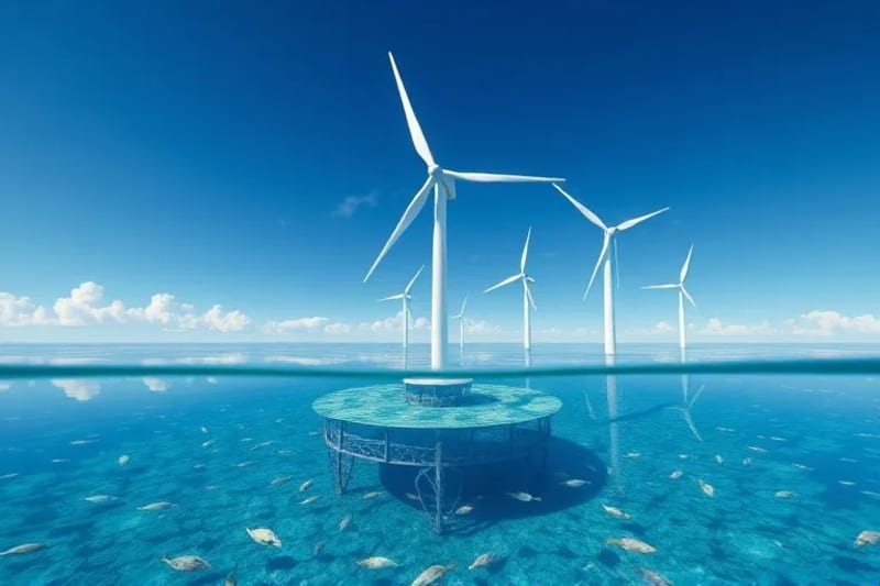 Parque eólico marino y acuicultura sostenible