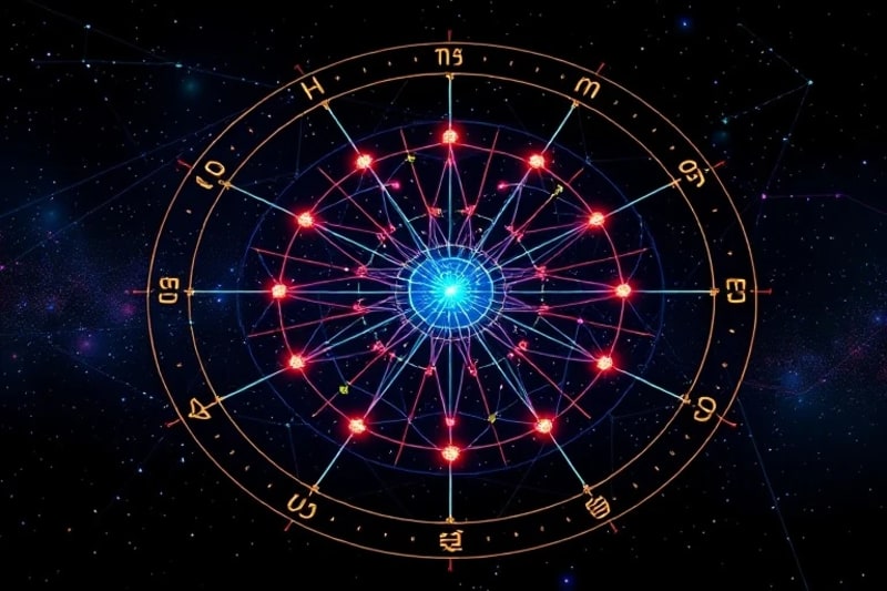 Vector art of data points forming constellations