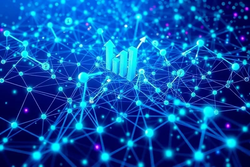 Abstract network of financial data and algorithms