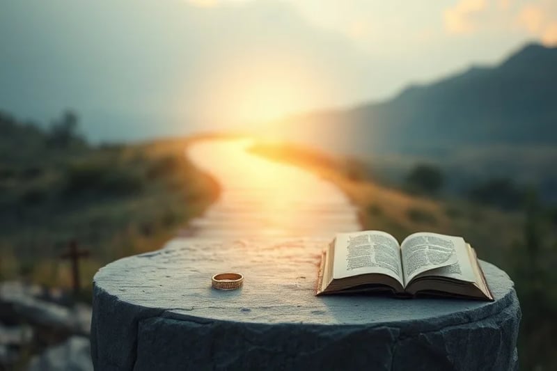 Camino iluminado con símbolos de vocaciones