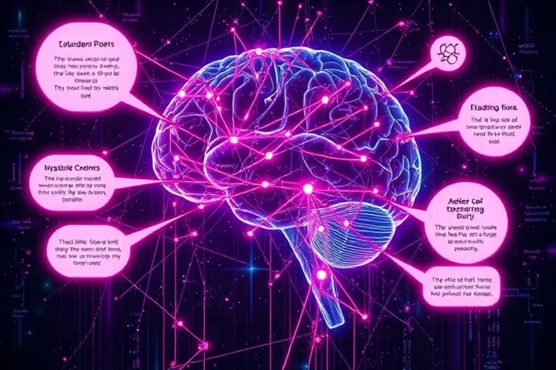 Abstract human brain connected to constellation map with creative ideas