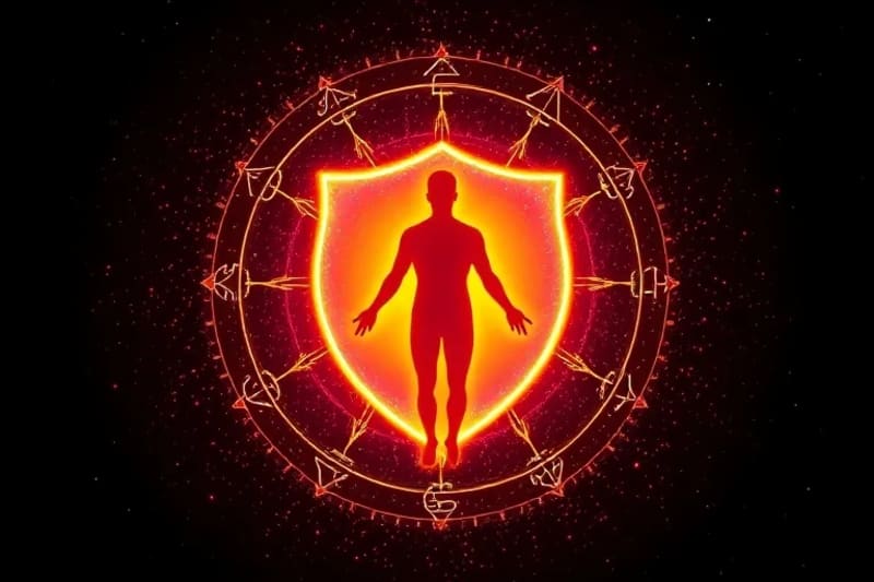Abstract representation of an energetic shield
