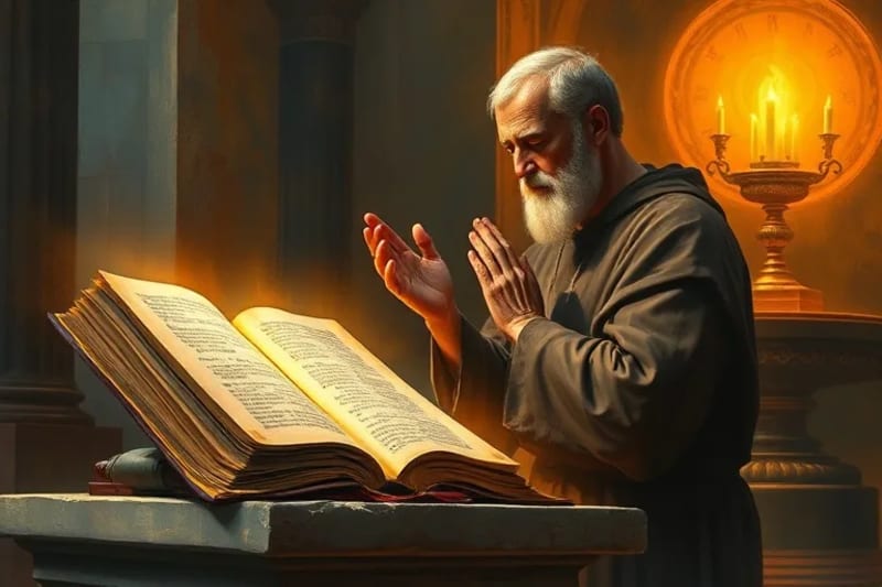 Doctor de la Iglesia en adoración eucarística