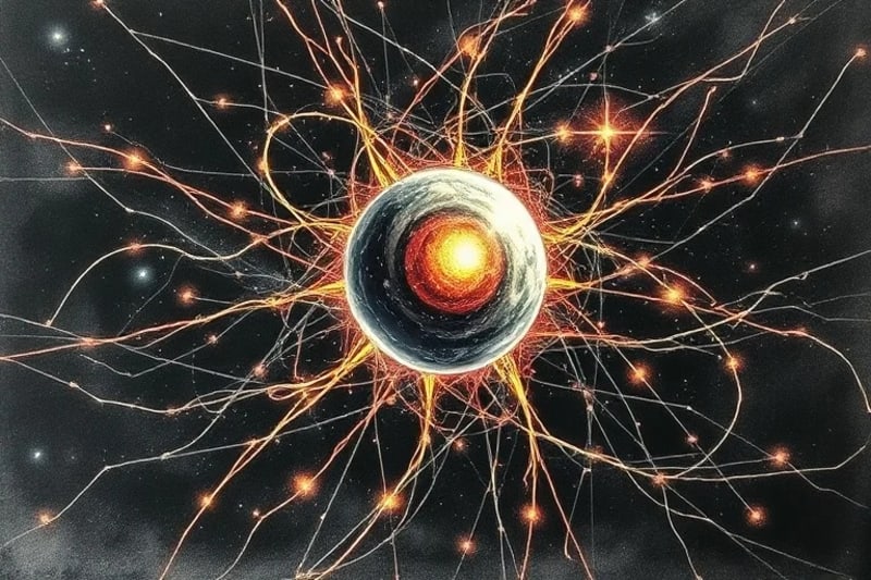 3D render of glowing threads forming a complex web, symbolizing interconnectedness and responsibility in client relationships.