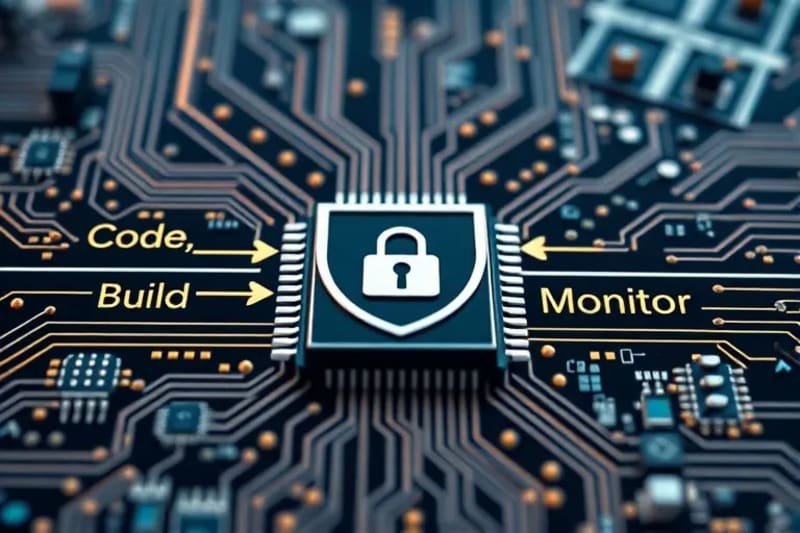 Vector art of a secure development pipeline