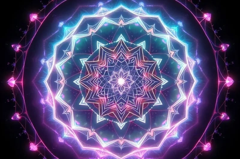 3D render of human aura with crystalline structures