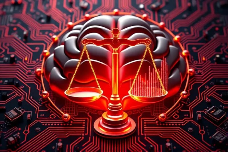 Abstract vector art of balanced ethical AI principles