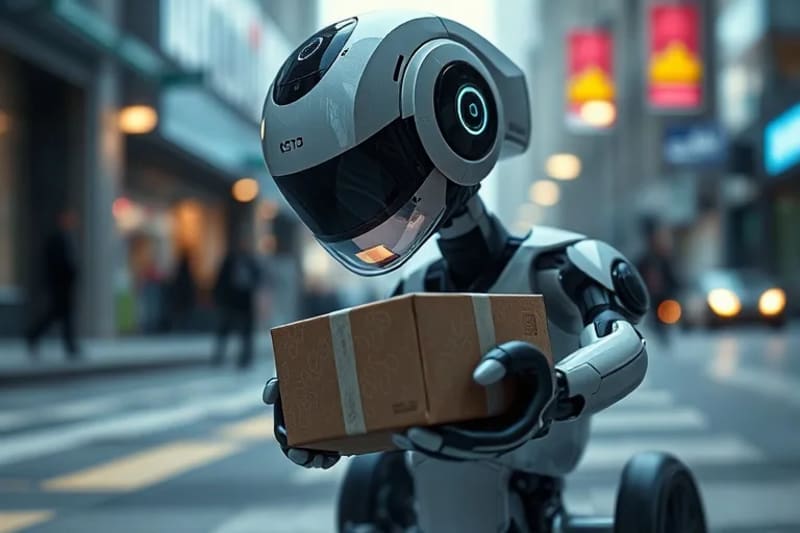 Robot de reparto autónomo en ciudad inteligente