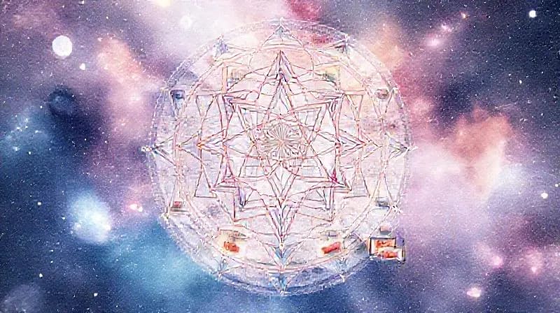 Watercolor diagram of a home showing energy flow and zodiac animals in different zones
