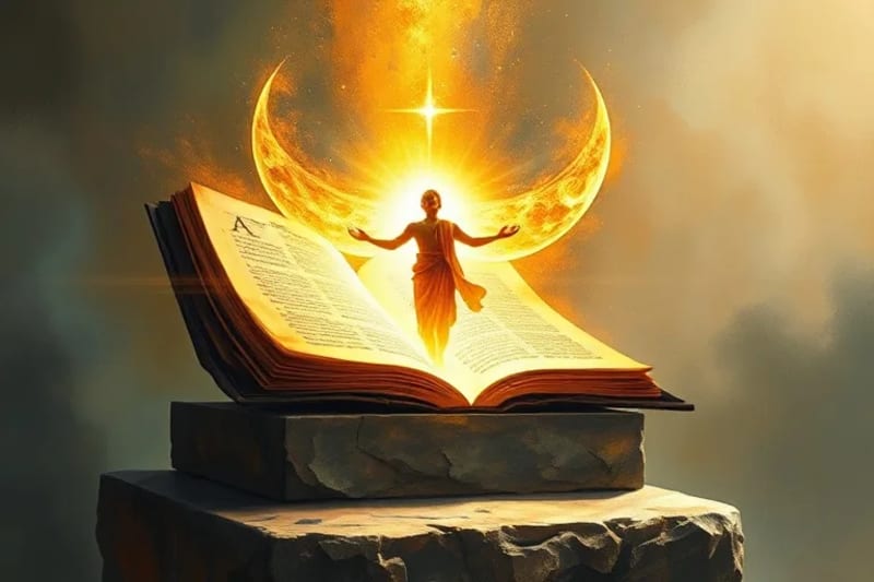 Silueta humana y luz divina