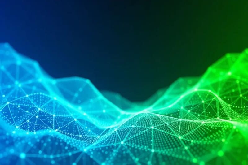 Nodos interconectados expandiéndose para representar el crecimiento exponencial